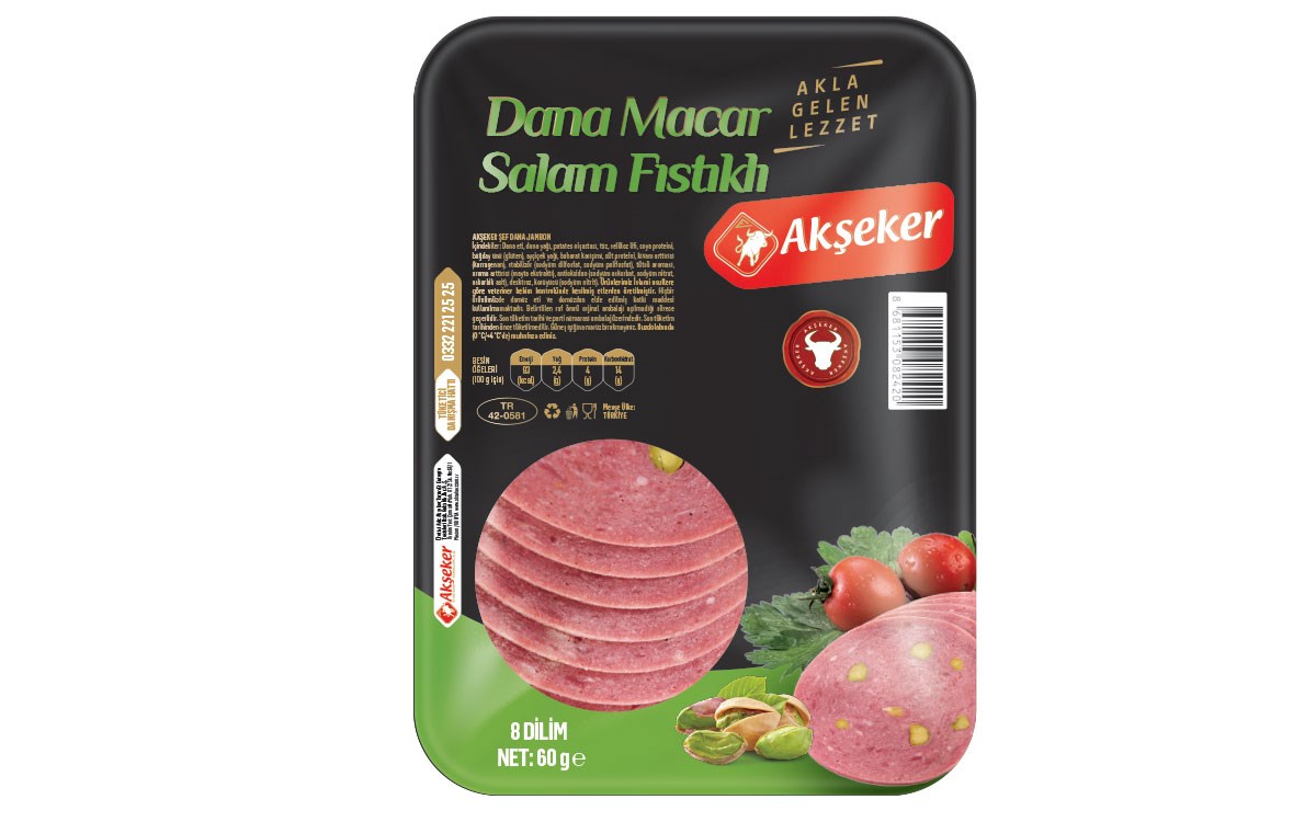 Akşeker Sliced Salami with Pistachios 60 g